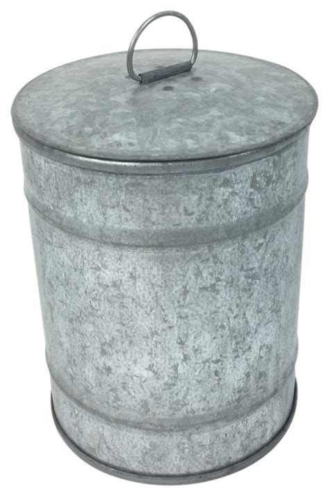 large galvanized containers with lids